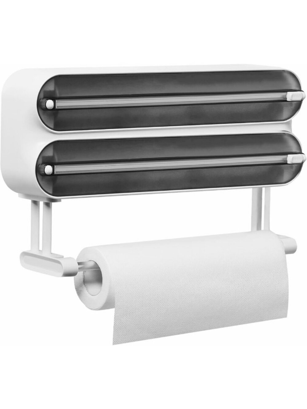 Magnetic Kitchen Wrap Dispenser with Cutter - Wall-Mount Foil & Plastic
